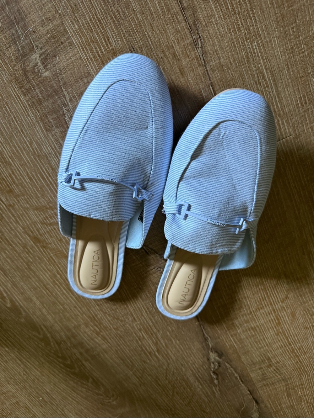 Nautica Blue & White Striped Mule Loafers | Size 6